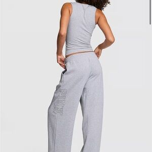 VS PINK WIDE LEG SWEATS SHORT LENGTH